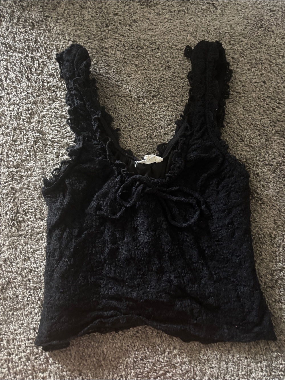 Aeropostale Black Lace-Trim Camisole Tank